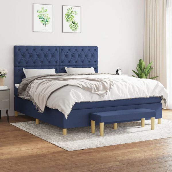 vidaXL &Kappa;&rho;&epsilon;&beta;ά&tau;&iota; Boxspring &mu;&epsilon; &Sigma;&tau;&rho;ώ&mu;&alpha; &Mu;&pi;&lambda;&epsilon; 160x200 &epsilon;&kappa;. &Upsilon;&phi;&alpha;&sigma;&mu;ά&tau;&iota;&nu;&omicron;
