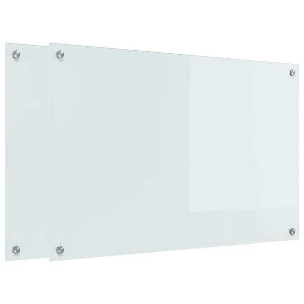 vidaXL Πίσω Πάνελ Κουζίνας Λευκό 90 x 60 cm σκληρυμένο γυαλί
