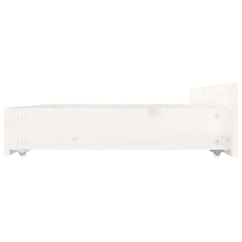 vidaXL Πλαίσιο Κρεβατιού Συρτάρια Λευκό 180 x 200 εκ Super King Size