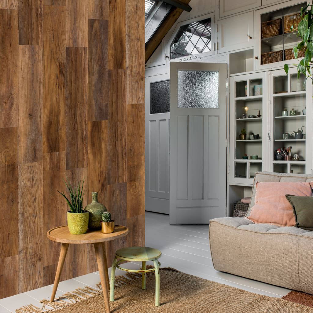 WallArt Πάνελ Τοίχου με Όψη Barnwood Δρυός Καφέ Όμπρα
