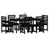 vidaXL Τραπεζαρία Κήπου Σετ 7 Τεμαχίων Μαύρο από Μασίφ Ξύλο Πεύκου