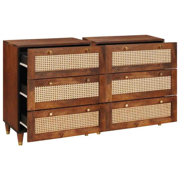 vidaXL Σετ Μπουφέ 2 pcs Καφέ 60 x 33.5 x 75 εκ. Μασίφ ξύλο μάνγκο