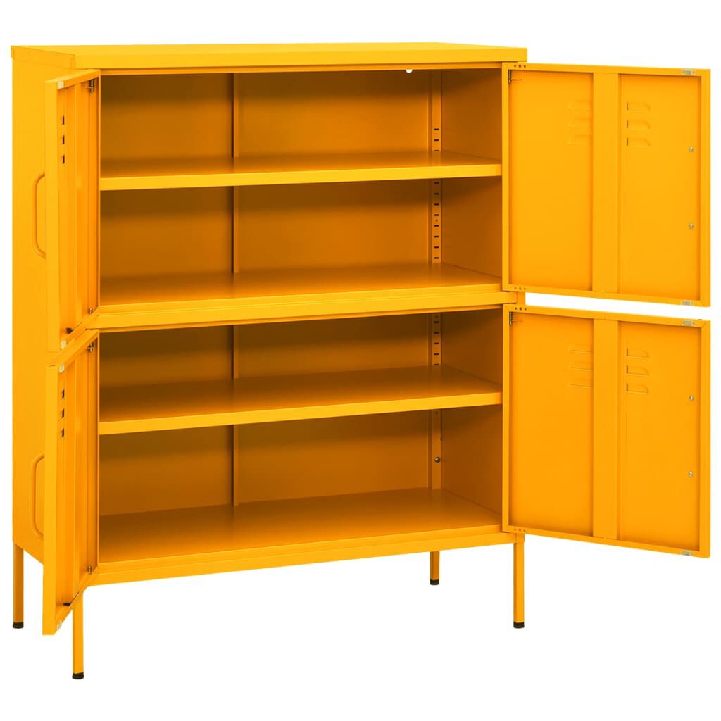 vidaXL Ντουλάπι Αποθήκευσης Μουσταρδί 80x35x101,5 εκ. από Ατσάλι