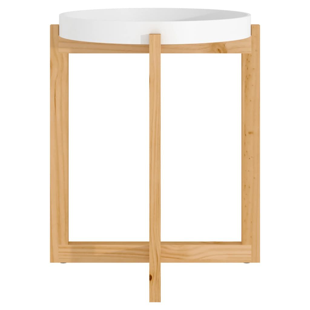 vidaXL Τραπεζάκι Σαλονιού Λευκό 41x41x48,5 εκ. Επεξ. Ξύλο&Μασίφ Πεύκο