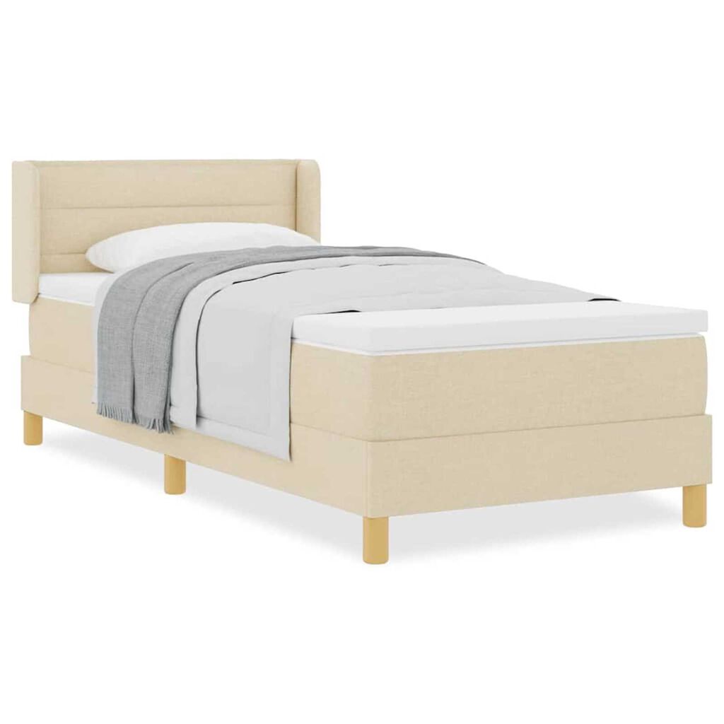 vidaXL Κρεβάτι με Ελατήρια με στρώμα Κρεμ 80 x 200 cm ύφασμα