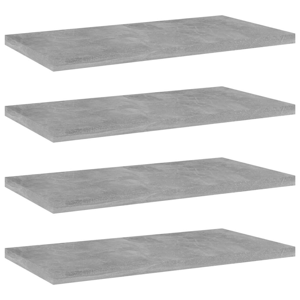 vidaXL Ράφια Βιβλιοθήκης 4 τεμ. Γκρι Σκυροδ. 40x20x1,5 εκ. Επεξ.Ξύλο
