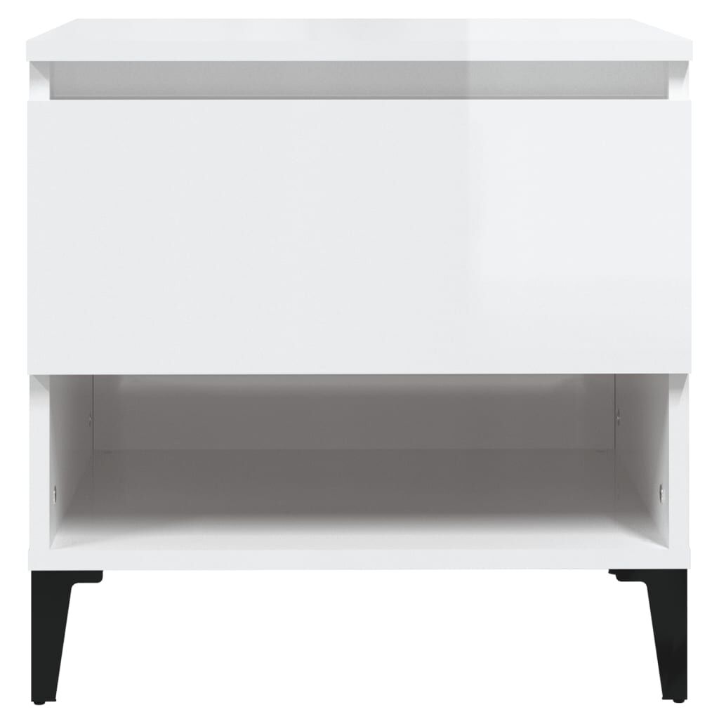vidaXL Βοηθητικό Τραπέζι Γυαλιστ. Λευκό 50x46x50εκ. Επεξεργασμένο Ξύλο