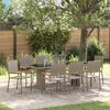 vidaXL Σέτ φαγητού για κήπο 9 pcs Γκρι 190 x 80 x 75 εκ.