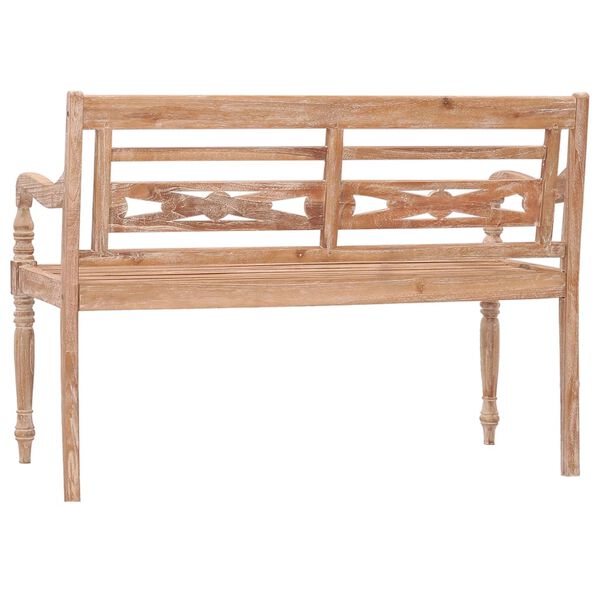 vidaXL Παγκάκι Batavia 120 εκ. Μασίφ Ξύλο Teak με Λευκό Φινίρισμα