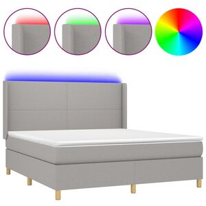 vidaXL &Kappa;&rho;&epsilon;&beta;ά&tau;&iota; Boxspring &mu;&epsilon; &Sigma;&tau;&rho;ώ&mu;&alpha; & LED &Alpha;&nu;.&Gamma;&kappa;&rho;&iota; 180x200&epsilon;&kappa;. &Upsilon;&phi;&alpha;&sigma;&mu;ά&tau;&iota;&nu;&omicron;