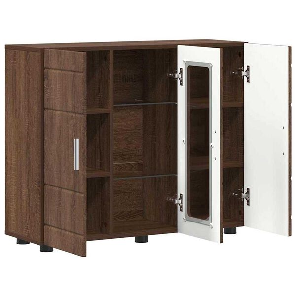 vidaXL Πλαϊνό γραφείο Καφέ δρυς 55.5 x 29 x 100 εκ Επεξεργασμένο ξύλο