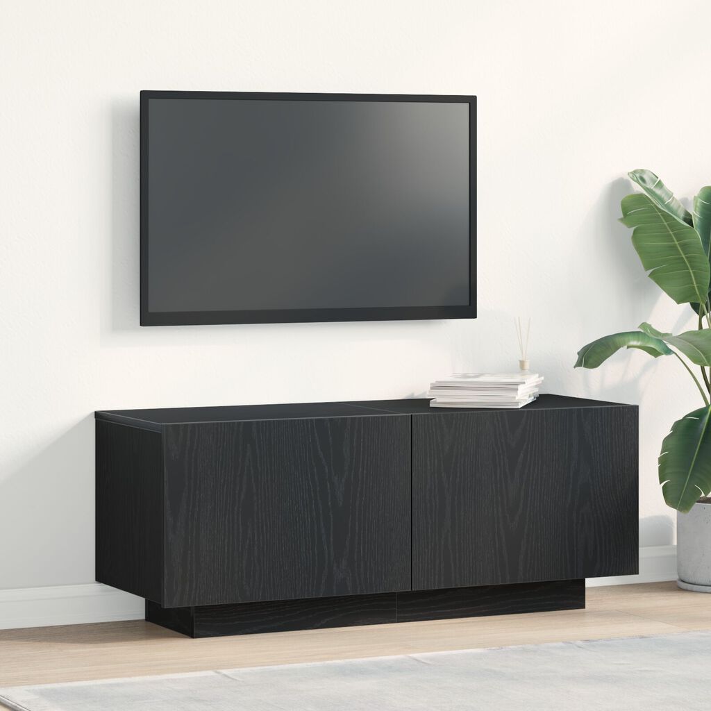 vidaXL Ντουλάπα τηλεόρασης Μαύρη Δρυς 100x35x40 εκ. από Ξύλο