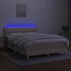 vidaXL &Kappa;&rho;&epsilon;&beta;ά&tau;&iota; Boxspring &mu;&epsilon; &Sigma;&tau;&rho;ώ&mu;&alpha; & LED &Kappa;&rho;&epsilon;&mu; 140x200 &epsilon;&kappa;. &Upsilon;&phi;&alpha;&sigma;&mu;ά&tau;&iota;&nu;&omicron;