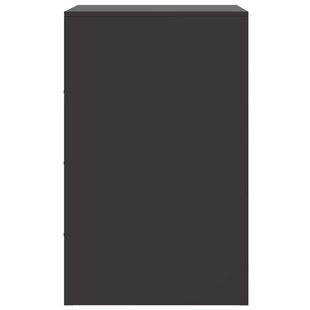 vidaXL Κομοδίνο Μαύρο 34,5x39x62 εκ. από Χάλυβα