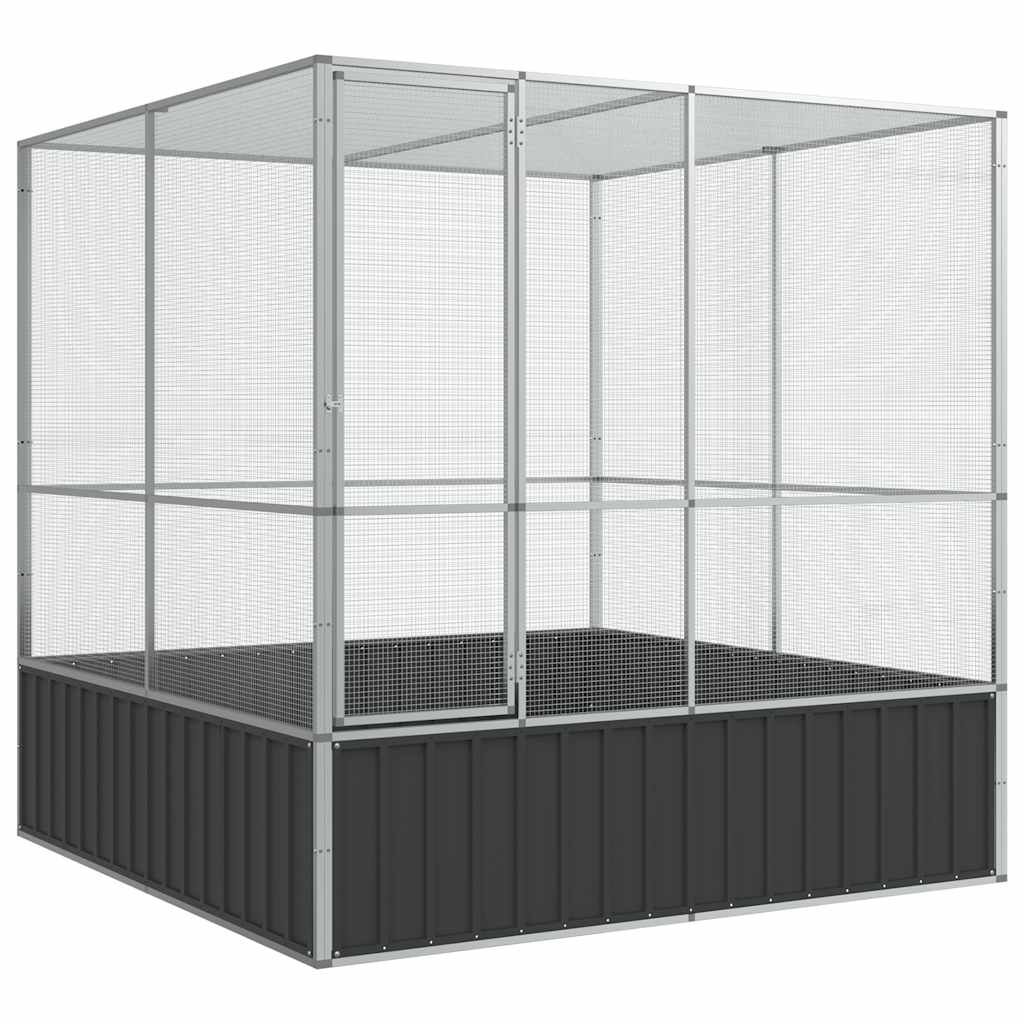 vidaXL Κλουβί Ασημένιο 211x207x212 εκ. Ατσάλινο