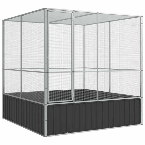 vidaXL Κλουβί Ασημένιο 211x207x212 εκ. Ατσάλινο