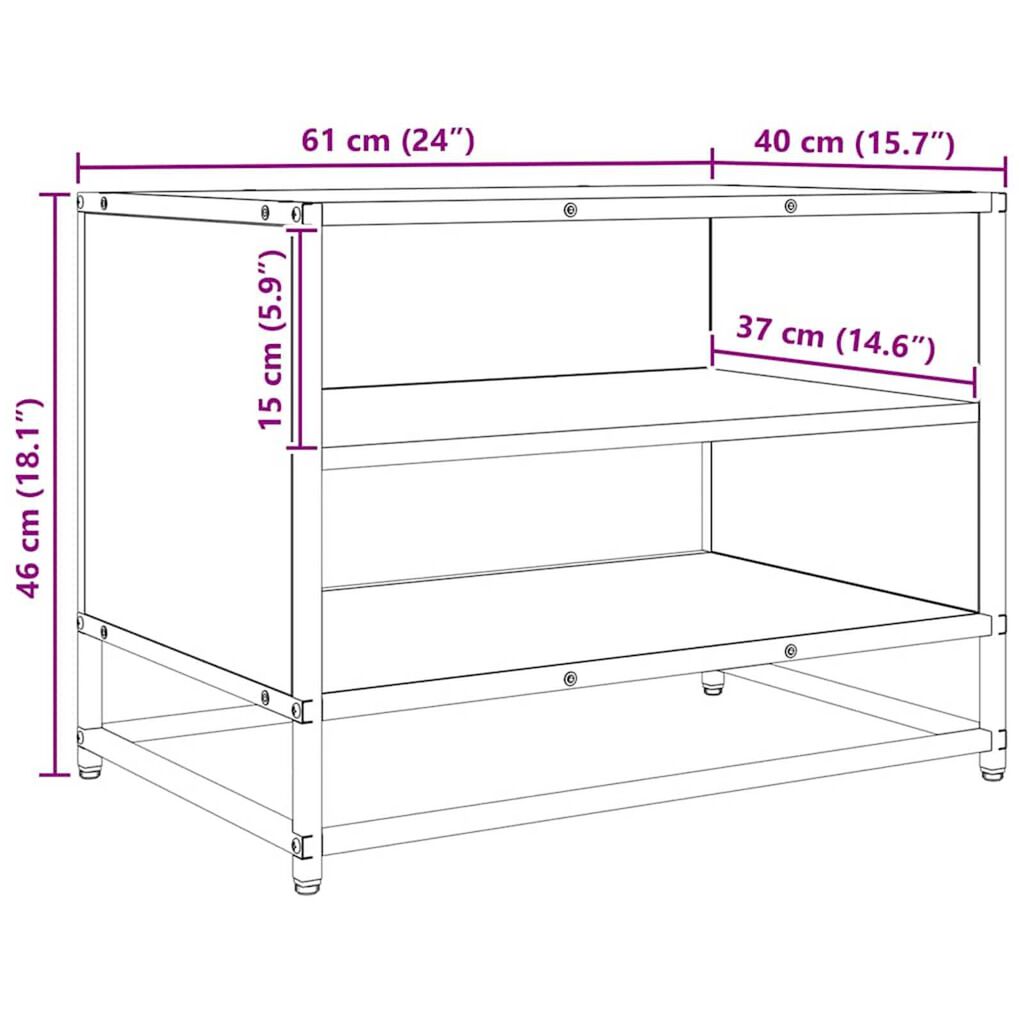 vidaXL Ντουλάπι TV artisan δρυς 61 x 40 x 46 εκ Επεξεργασμένο ξύλο