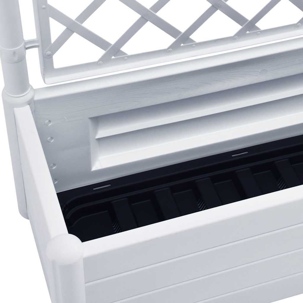 vidaXL Ζαρντινιέρα Κήπου με Καφασωτό Λευκή 100 x 43 x 142 εκ. από PP