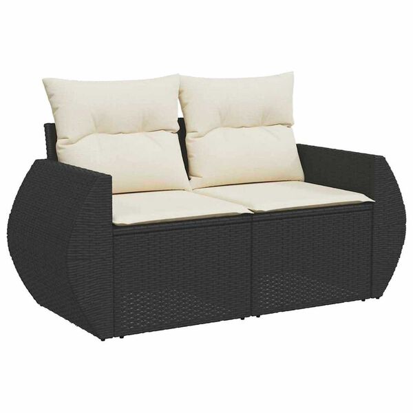 vidaXL Σετ Καναπέ Κήπου 9 pcs Μαύρο συνθετικό ρατάν