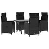 vidaXL &Sigma;&epsilon;&tau; &Epsilon;&xi;&omega;&tau;&epsilon;&rho;&iota;&kappa;ή&sigmaf; &Tau;&rho;&alpha;&pi;έ&zeta;&eta;&sigmaf; 5 pcs &Mu;&alpha;ύ&rho;&omicron; &sigma;&upsilon;&nu;&theta;&epsilon;&tau;&iota;&kappa;ό &rho;&alpha;&tau;ά&nu;