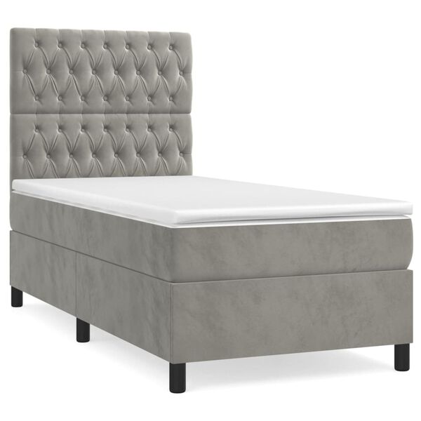vidaXL &Kappa;&rho;&epsilon;&beta;ά&tau;&iota; Boxspring &mu;&epsilon; &Sigma;&tau;&rho;ώ&mu;&alpha; &Alpha;&nu;&omicron;&iota;&chi;&tau;ό &Gamma;&kappa;&rho;&iota; 90x200 &epsilon;&kappa;. &Beta;&epsilon;&lambda;&omicron;ύ&delta;&iota;&nu;&omicron;