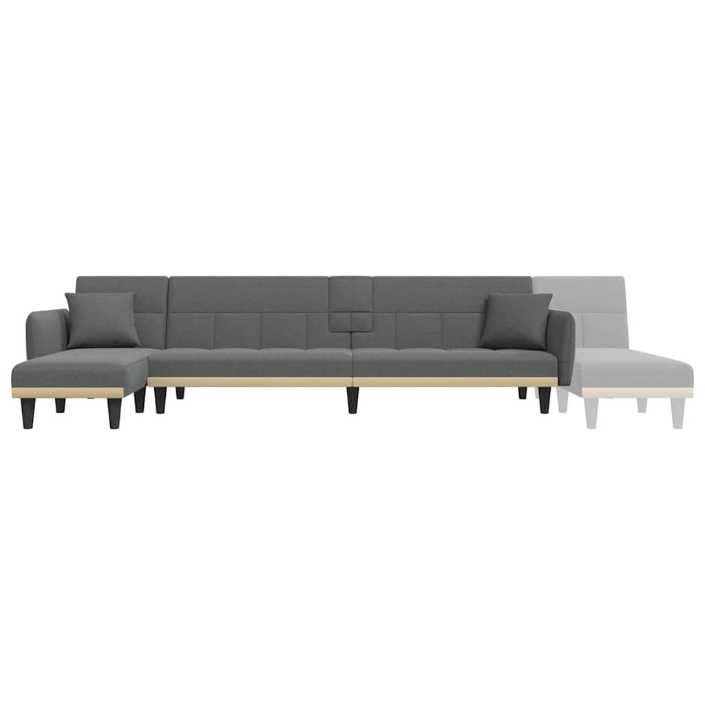vidaXL Καναπές Κρεβάτι Γωνιακός Σκ. Γκρι 275x140x70 εκ. Υφασμάτινος