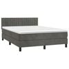 vidaXL &Kappa;&rho;&epsilon;&beta;ά&tau;&iota; Boxspring &mu;&epsilon; &Sigma;&tau;&rho;ώ&mu;&alpha; & LED &Sigma;&kappa;. &Gamma;&kappa;&rho;&iota; 140x190&epsilon;&kappa;. &Beta;&epsilon;&lambda;&omicron;ύ&delta;&iota;&nu;&omicron;