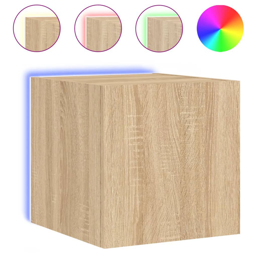 vidaXL Έπιπλα Τοίχου Τηλ. με LED 2 Τεμ. Sonoma Δρυς 30,5x35x30 εκ.