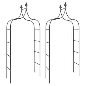 vidaXL Καμάρες Κήπου 2 τεμ. Μαύρες 120 x 38 x 260 εκ. από Ατσάλι