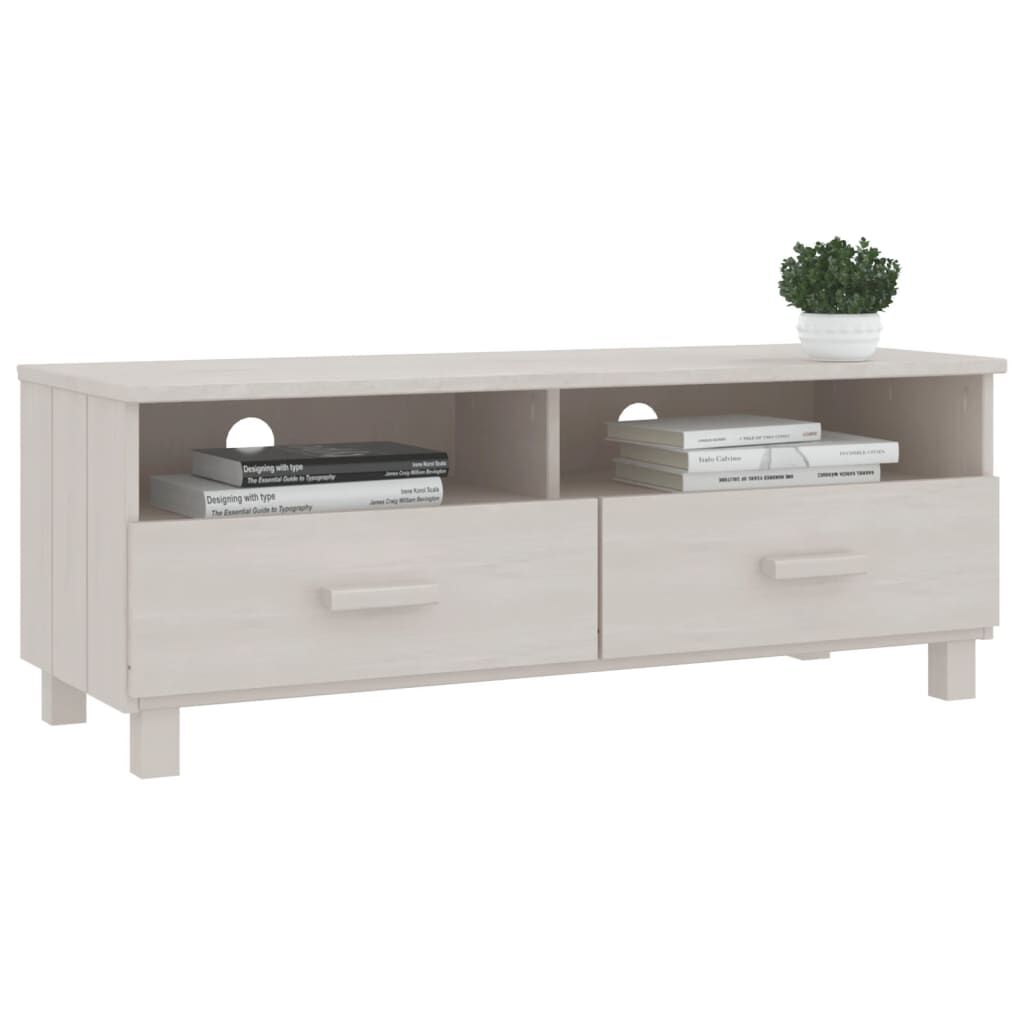 vidaXL Έπιπλο Τηλεόρασης HAMAR Λευκό 106x40x80 εκ. Μασίφ Ξύλο Πεύκου