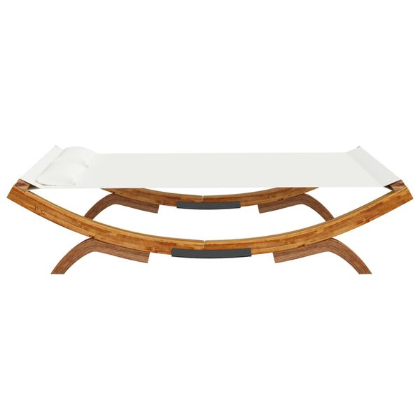 vidaXL Ξαπλώστρα Εξ. Χώρου Κρεμ 165x188,5x46 εκ. Μασίφ Λυγισμένο Ξύλο