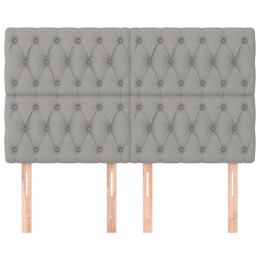 vidaXL Κεφαλάρια Κρεβατιού 4 τεμ. Αν. Γκρι 80x7x78/88 εκ. Υφασμάτινο