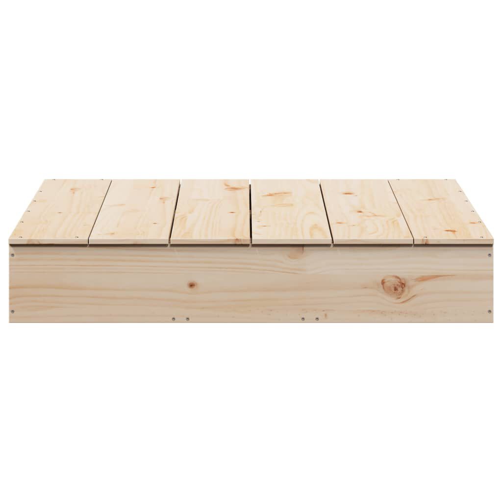 vidaXL Αμμοδόχος με Κάλυμμα 111x111x19,5 εκ. από Μασίφ Ξύλο Πεύκου