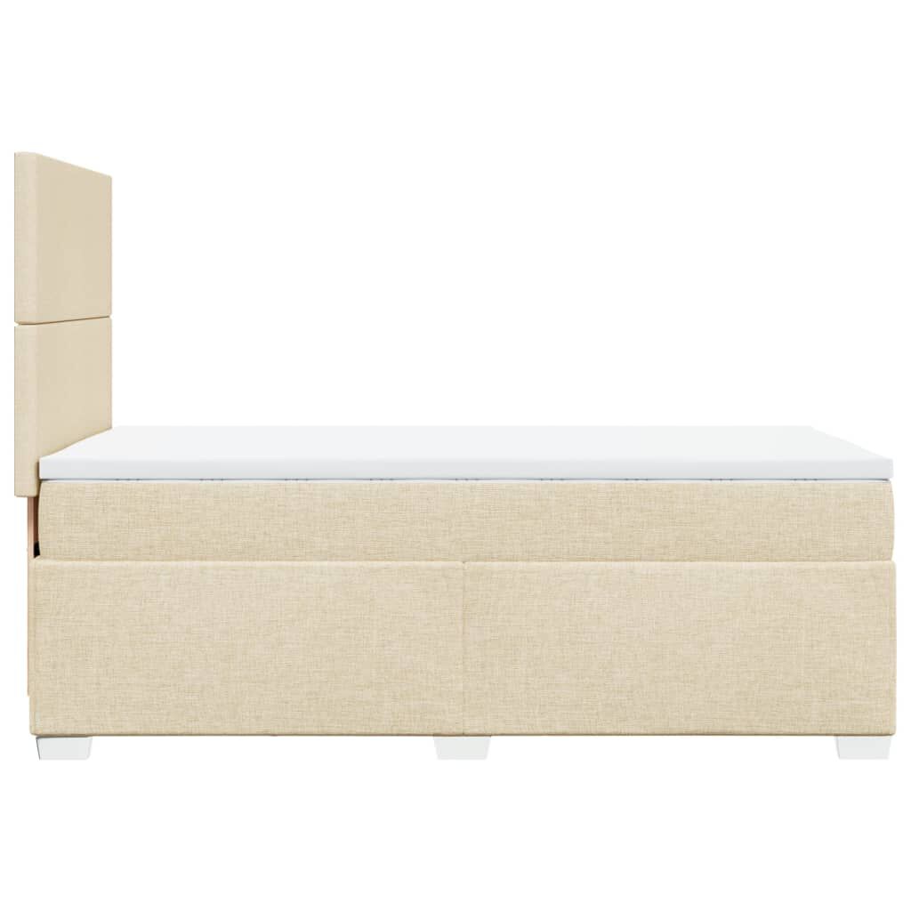 vidaXL Κρεβάτι Boxspring με Στρώμα Κρεμ 80 x 200 εκ. Υφασμάτινο