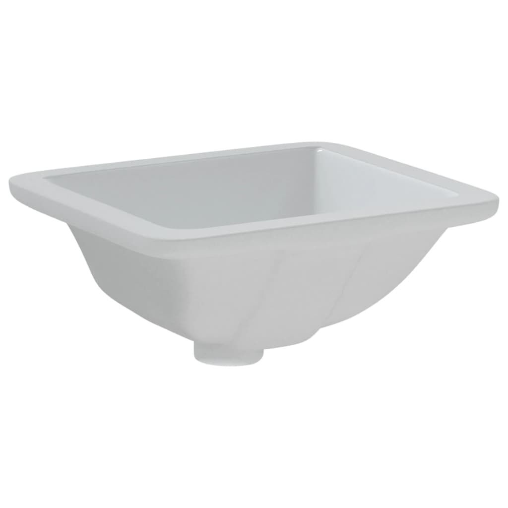 vidaXL Νιπτήρας Μπάνιου Ορθογώνιος Λευκός 30,5x27x14 εκ. Κεραμικός