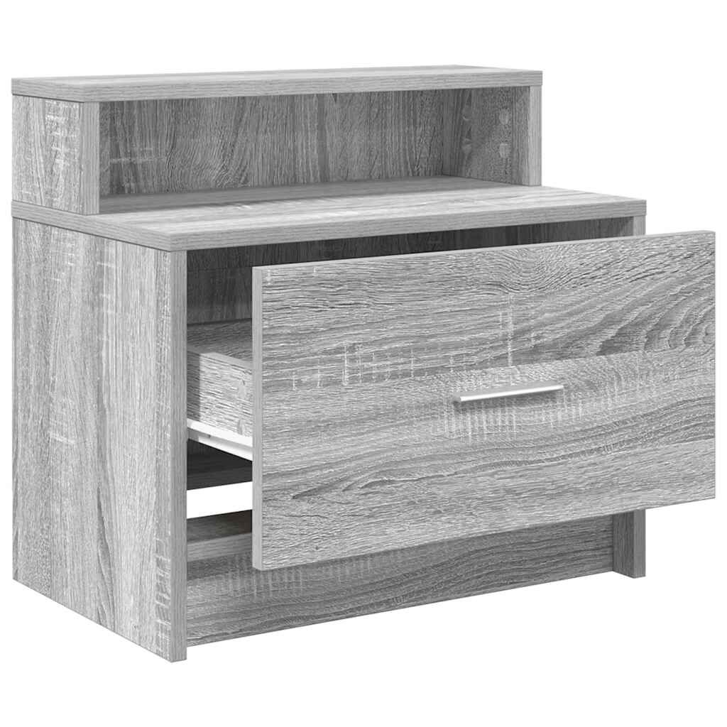 vidaXL Κομοδίνο με συρτάρι Γκρι Sonoma 51x31x47 εκ.