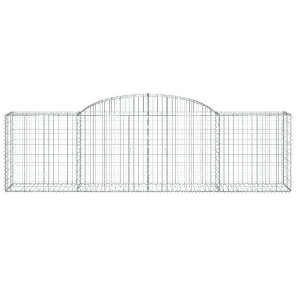 vidaXL Συρματοκιβώτια Τοξωτά 5 τεμ. 300x50x80/100 εκ. Γαλβαν. Ατσάλι