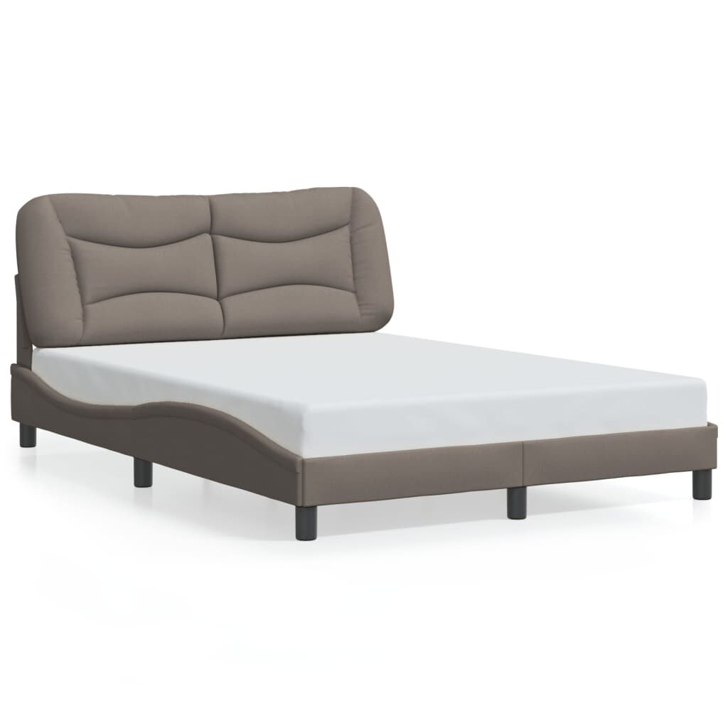 vidaXL Σκελετός Κρεβατιού με LED Χωρίς Στρώμα Taupe 120x200 εκ.