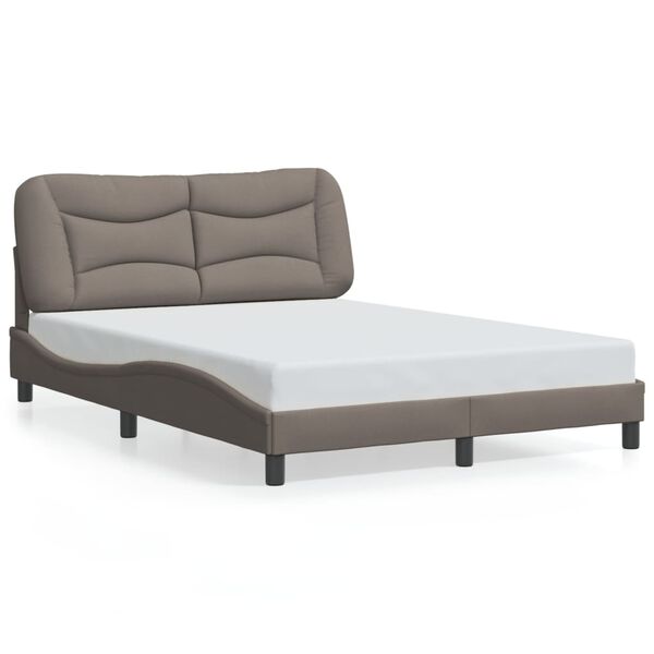 vidaXL Σκελετός Κρεβατιού με LED Χωρίς Στρώμα Taupe 120x200 εκ.