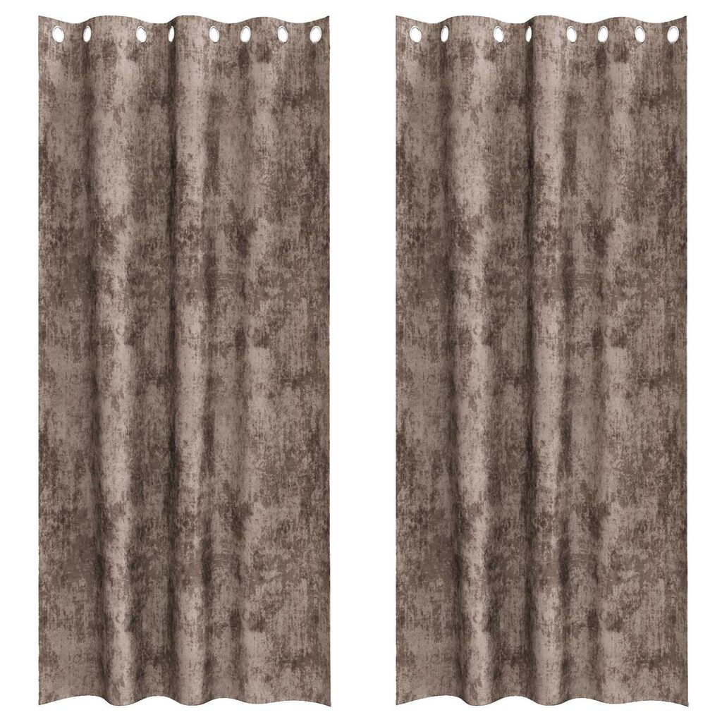 vidaXL Κουρτίνα με κουρτίνες 2 pcs Καπουτσίνο 225 x 140 εκ. Βελούδο