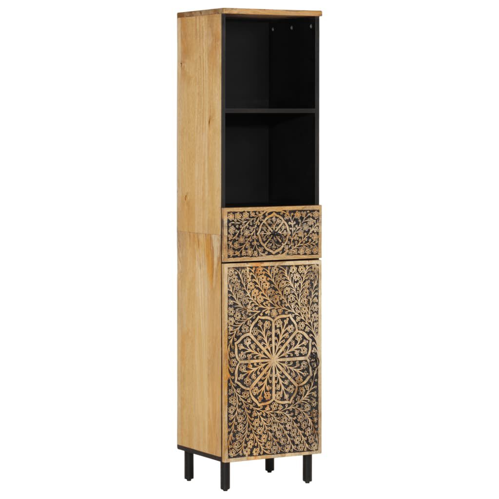 vidaXL Ντουλάπι Μπάνιου 38 x 33 x 160 εκ. από Μασίφ Ξύλο Μάνγκο