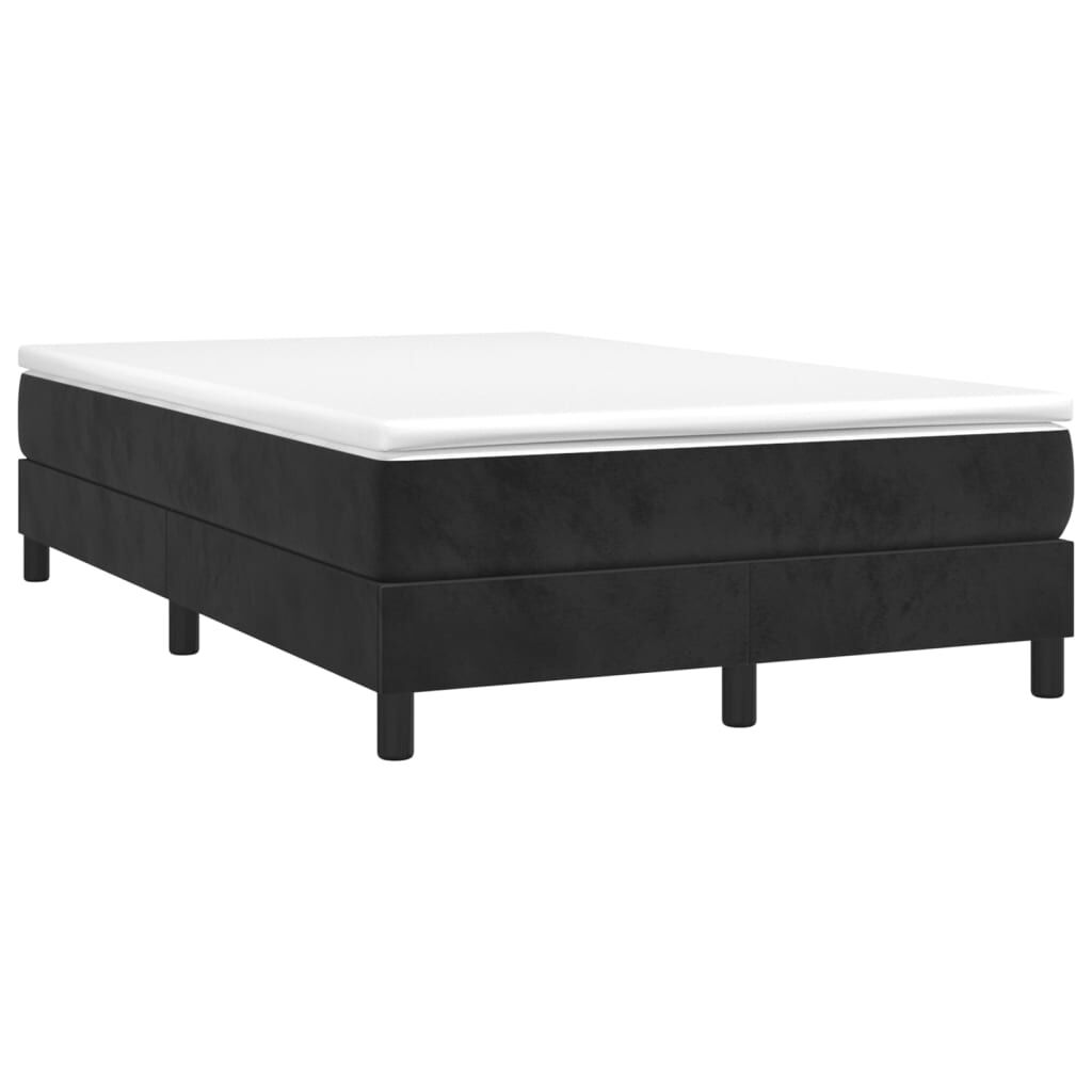 vidaXL Κρεβάτι Boxspring με Στρώμα Μαύρο 120x190 εκ. Βελούδινο