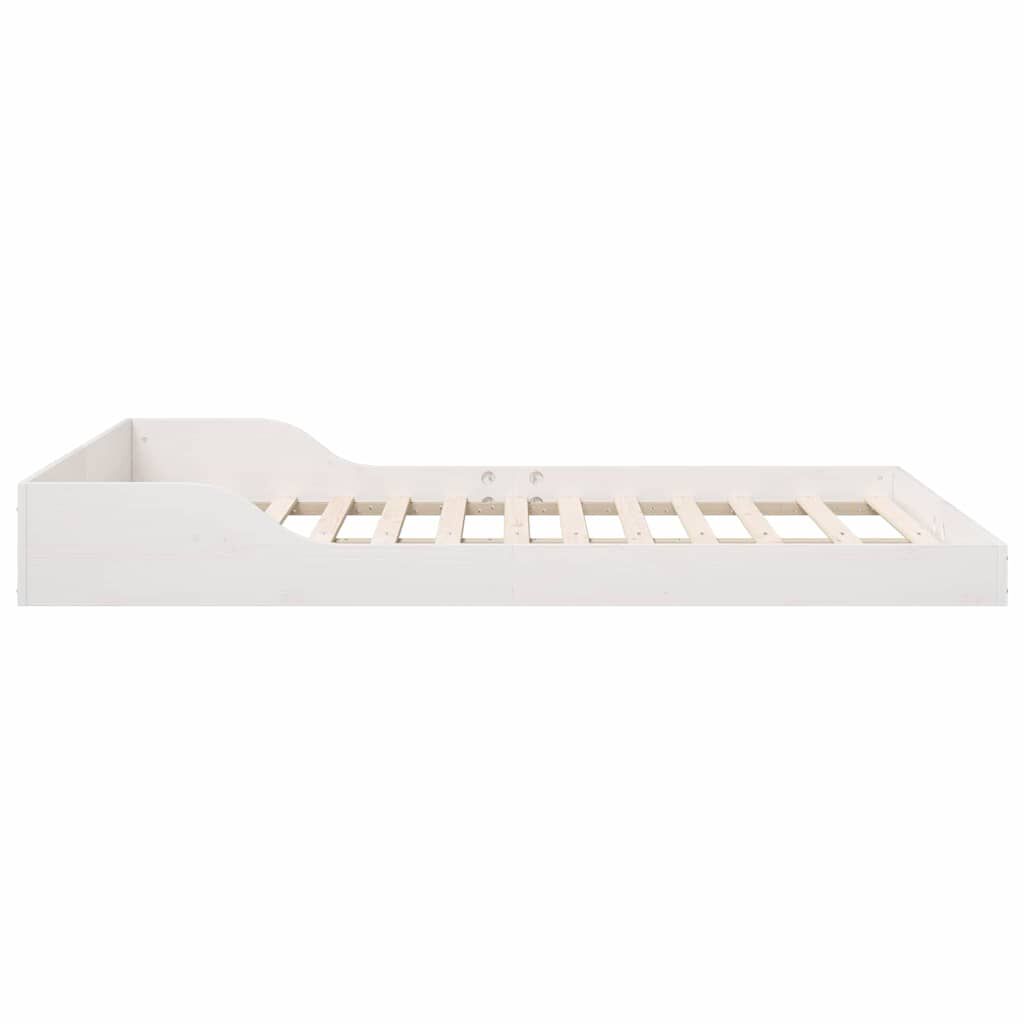 vidaXL Σκελετός Κρεβατιού Λευκό 135 x 190 cm Μασίφ ξύλο πεύκου