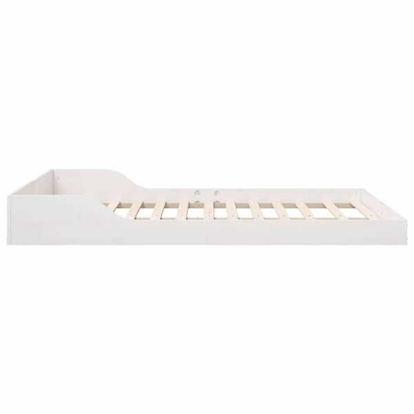 vidaXL Σκελετός Κρεβατιού Λευκό 135 x 190 cm Μασίφ ξύλο πεύκου