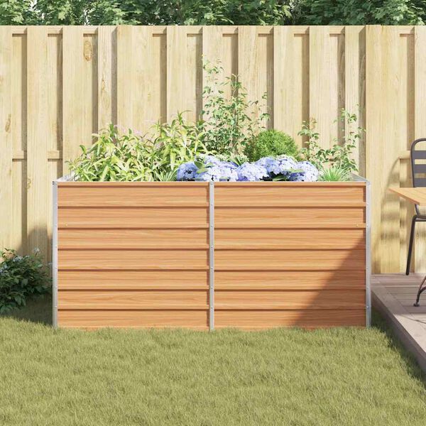 vidaXL Ζαρντινιέρα Υπερυψωμένη Ασημί 160x80x77 εκ. Γαλβανισμ. Χάλυβας