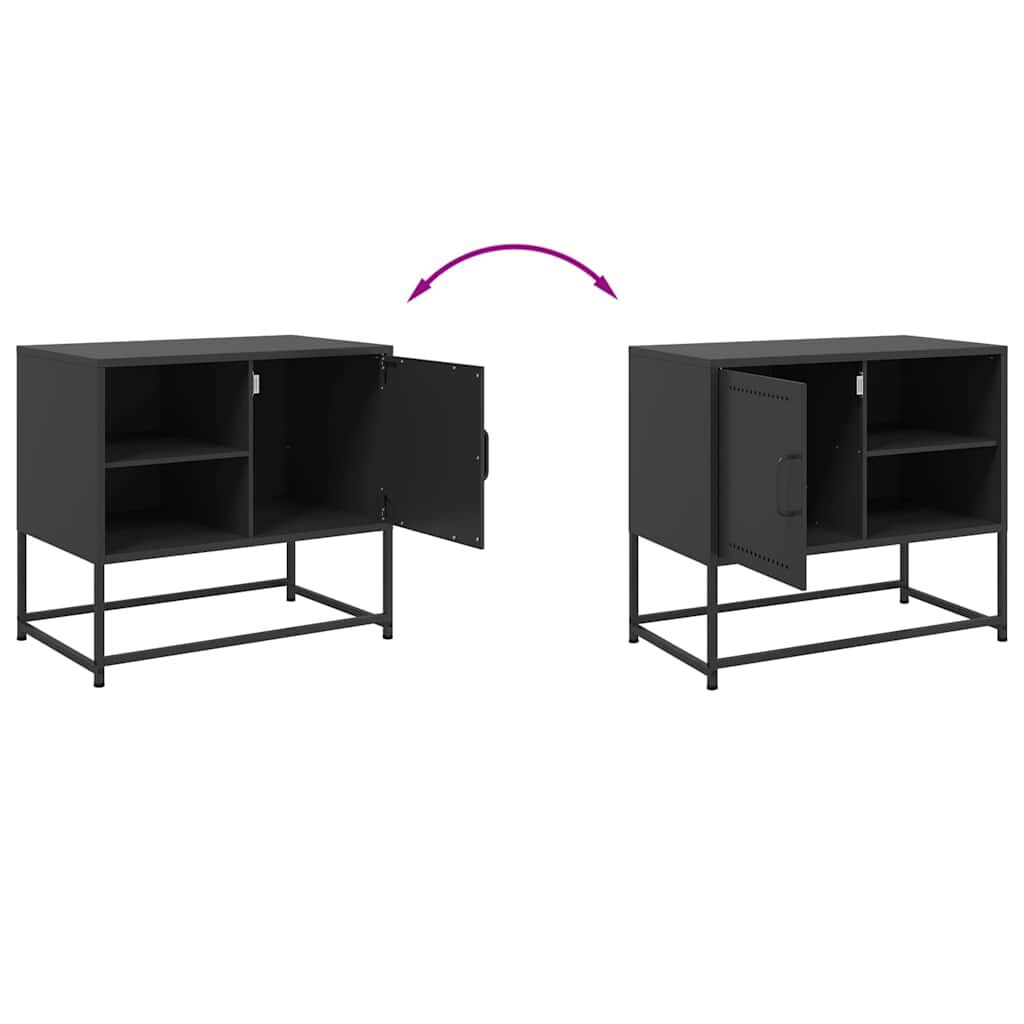 vidaXL Έπιπλο Τηλεόρασης Μαύρο 68,5x39x60,5 εκ. Ατσάλινο