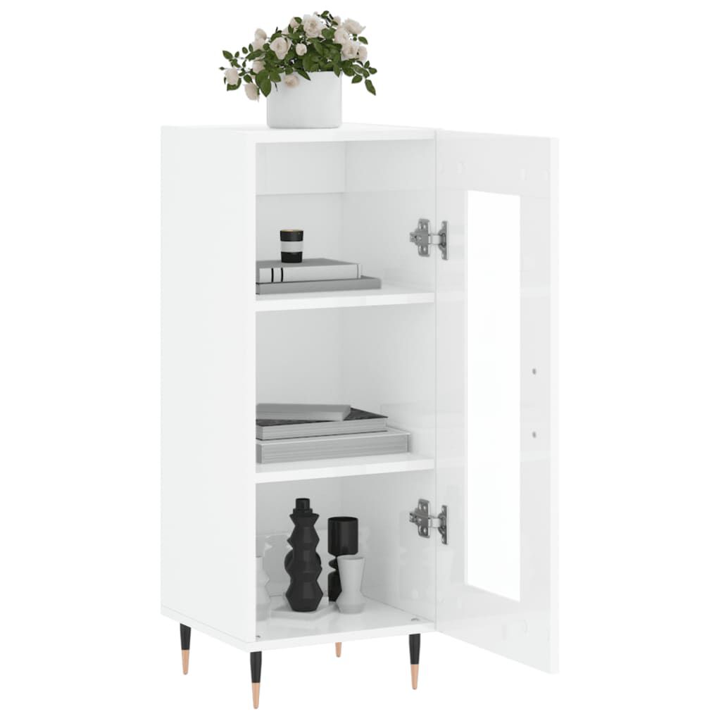 vidaXL Ντουλάπι Γυαλιστερό Λευκό 34,5x34x90 εκ. Επεξεργασμένο Ξύλο