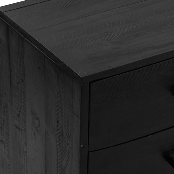vidaXL Ντουλάπι Μαύρο 110 x 35 x 70 εκ. από Μασίφ Ξύλο Πεύκου