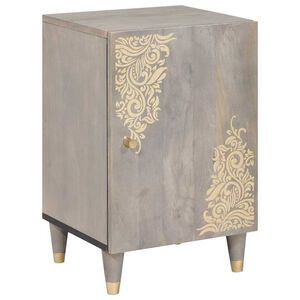 vidaXL Ντουλάπι Μπάνιου Γκρι 38 x 33 x 58 εκ. Μασίφ ξύλο μάνγκο