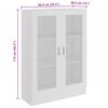 vidaXL Βιτρίνα Λευκή 82,5 x 30,5 x 115 εκ. Επεξ. Ξύλο